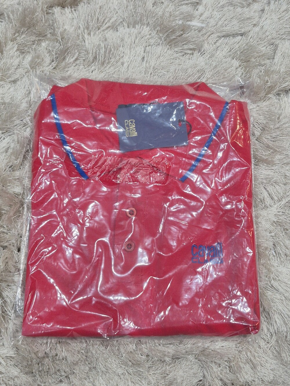 Brand New Cavalli Class Men’s Red Polo Shirt Size Medium M Model KB 001